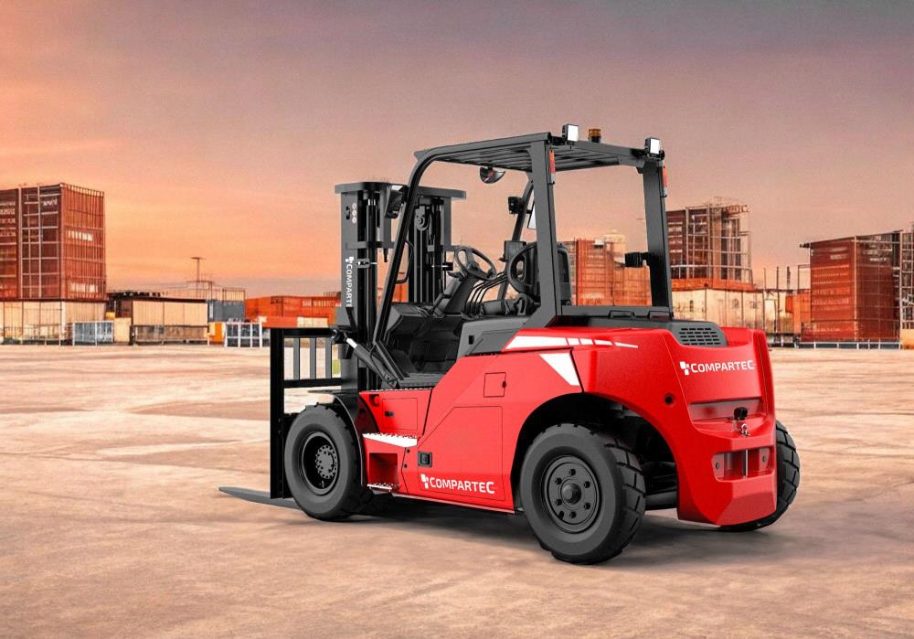 CSX TIER - El gaffeltruck 4-hjulet, kapacitet 7000 kg, løftehøjde 4800 mm, Li-ion batteri